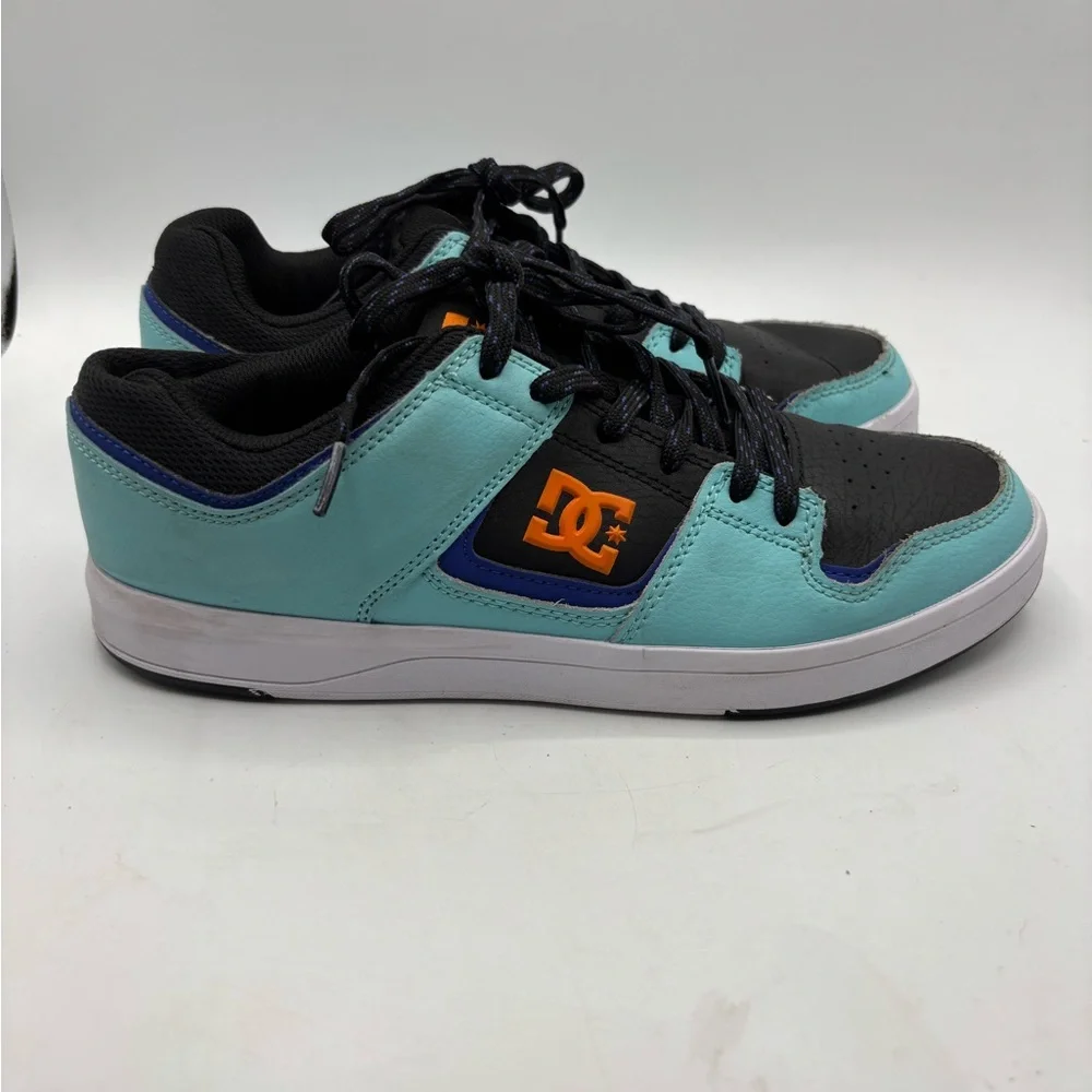 DC Men's Sneakers in Black, Aqua, and Orange
